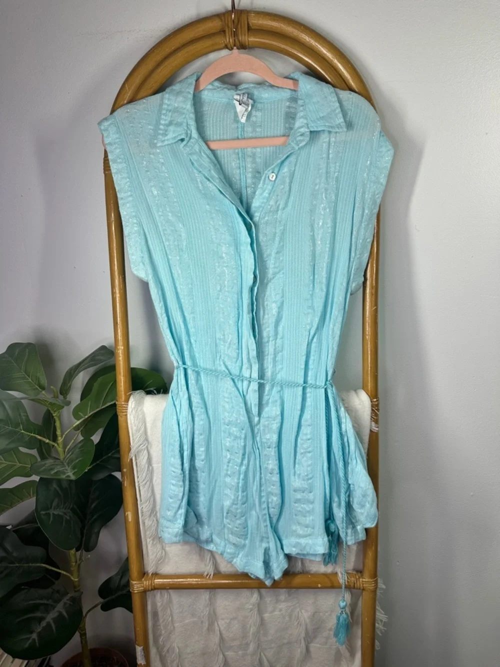 Isabella Rose Aqua Swim Cover Up Romper sz M